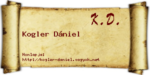 Kogler Dániel névjegykártya